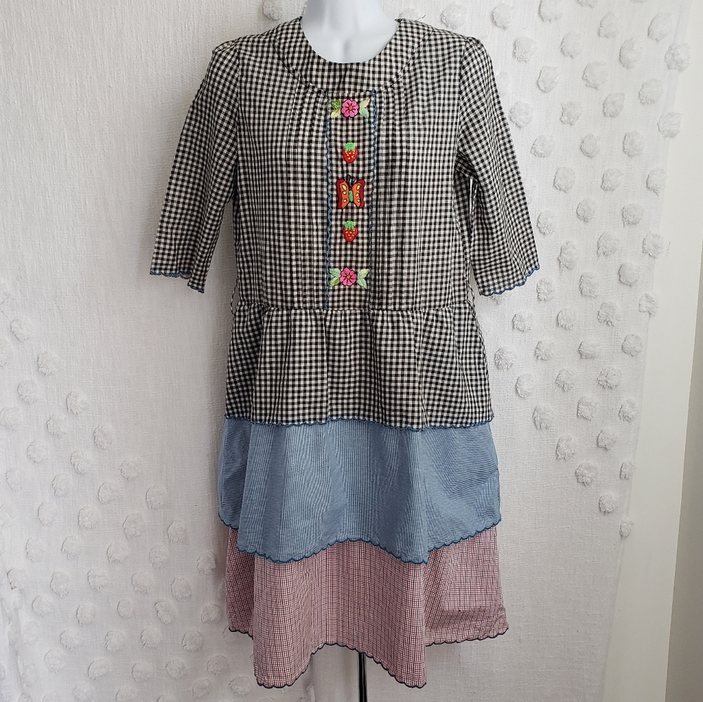 Alejandra Quesada Layered Gingham Dress